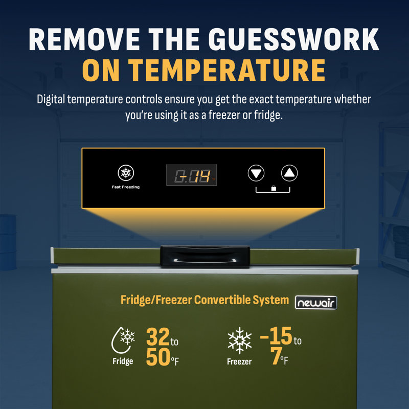 NewAir 5 cu. ft. Chest Freezer with Adjustable Temperature Controls, Green