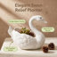 Sculpture de jardin en forme de cygne blanc en résine 12,6 po
