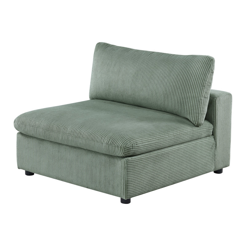 Fauteuil en velours côtelé Raijon, Velours côtelé vert