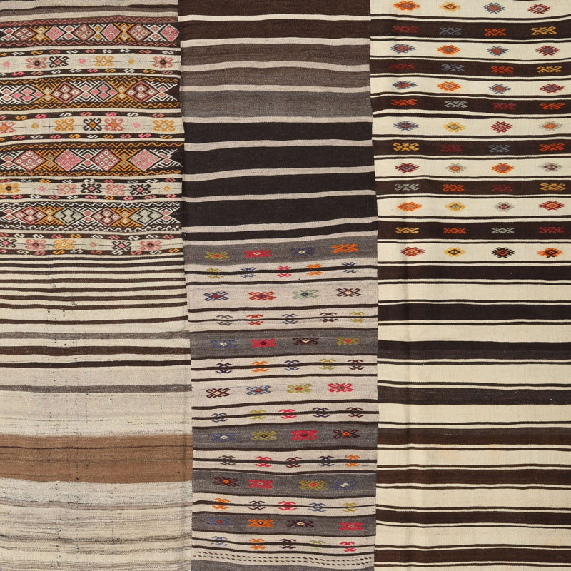 Tapis contemporain beige / brun / noir Tiffiny, Carré 5 pi