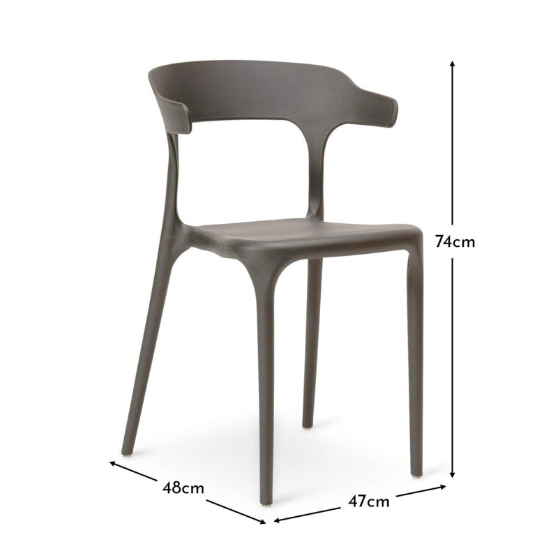 Outdoor Patio Dining Side Chair, Grey
