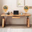 Bureau rectangulaire en bois massif brun avec 1 tiroir-108201455