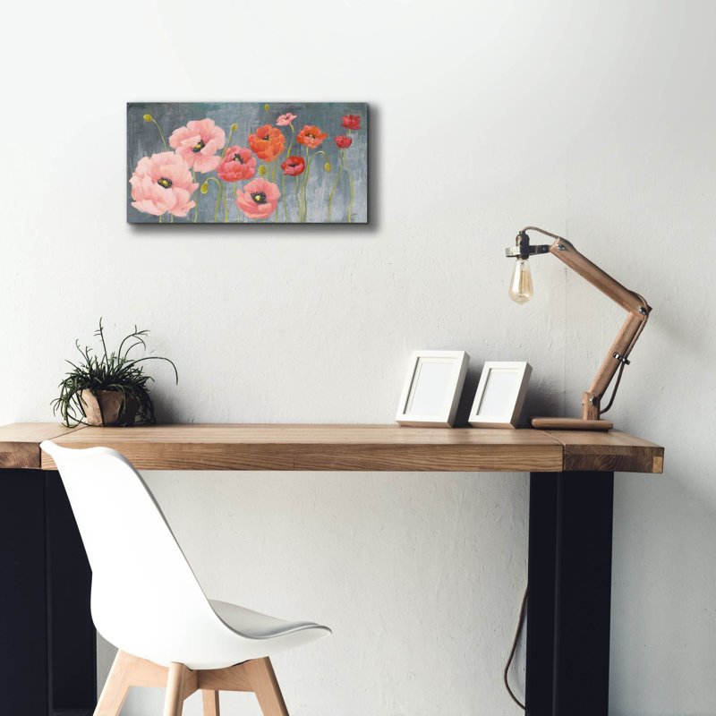 Toile épique «Poppy Party» par Julia Purinton, H 12 po x l 24 po x P 0,75 po