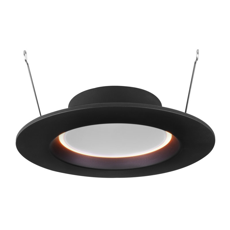 Luminaire à DEL noir sélectionnable de 5 po / 6 po avec fonction veilleuse