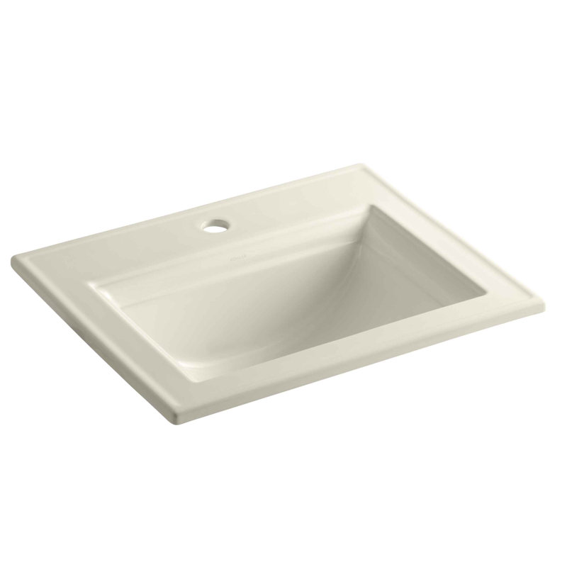Memoirs Stately Drop-in Bathroom Sink, Almond, Single Hole