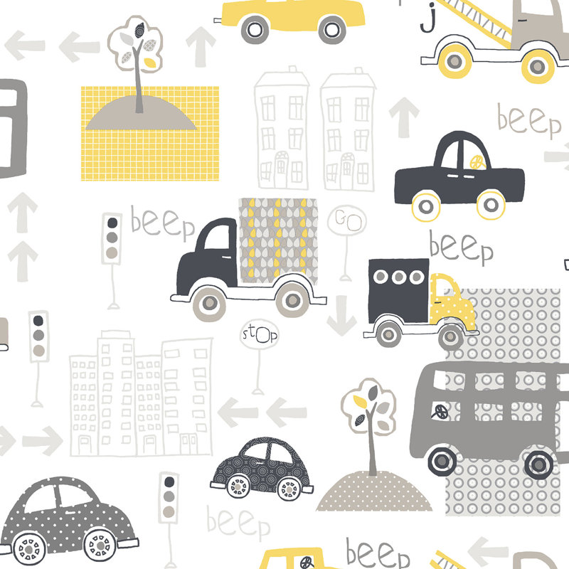 Bellamy 1000cm x 53cm Matte Wallpaper Roll, Yellow/Black/White