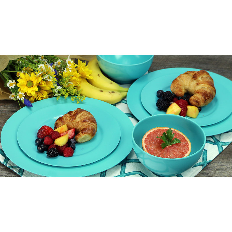 Assiette plate en mélamine 11 po Alicio, Turquoise