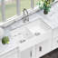 Évier de cuisine en céramique de style blanc - P 33 po x l 18 po x H 10 po, 93 lb, cuisine à finition égratignure et teinture 17,61 po 9,8 po H 32,7 po, 93 lb, encastré, et