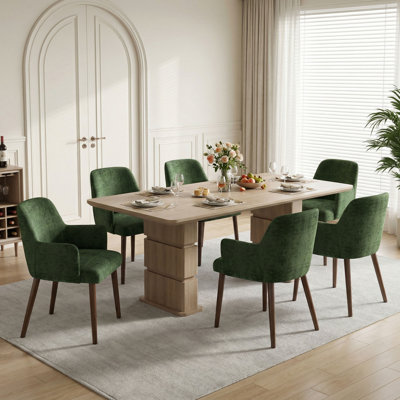 Upholstered Solid Wood Dining Chair Side Chair With Armrests