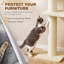 Étagères murales pour chats, ensemble de mobilier mural 3 en 1 avec griffoir, lits, plateformes, hamac et structure de jeu gain de place pour chatons d'intérieur, beige