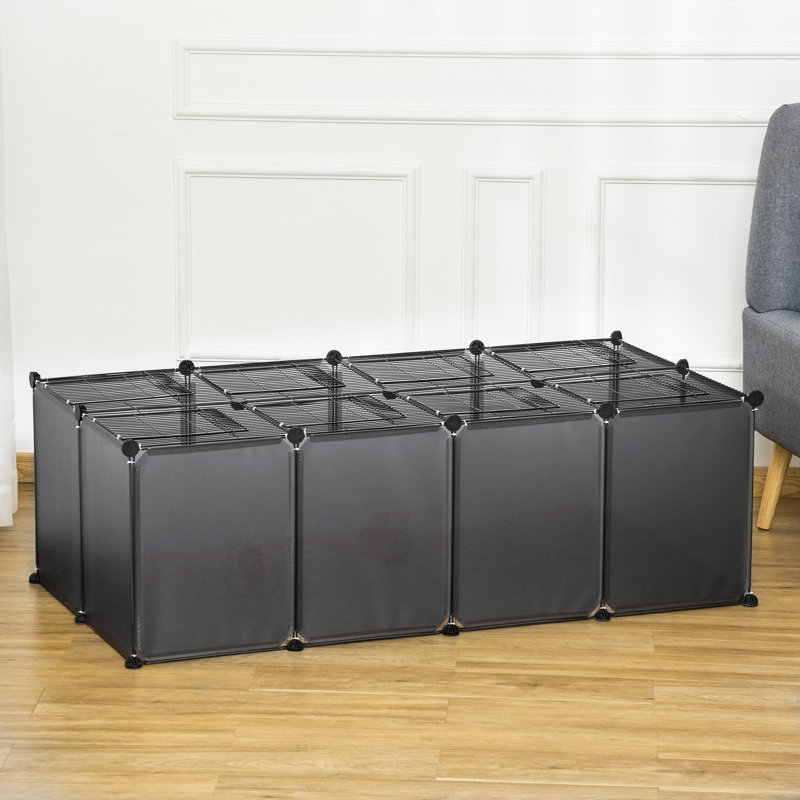Weather Resistant Small Animal Cage, Grey, 45cm H x 140cm W x 70cm D