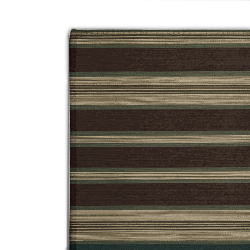 Tapis intérieur / extérieur brun HorizontalStripes, Rectangulaire 2 pi x 3 pi