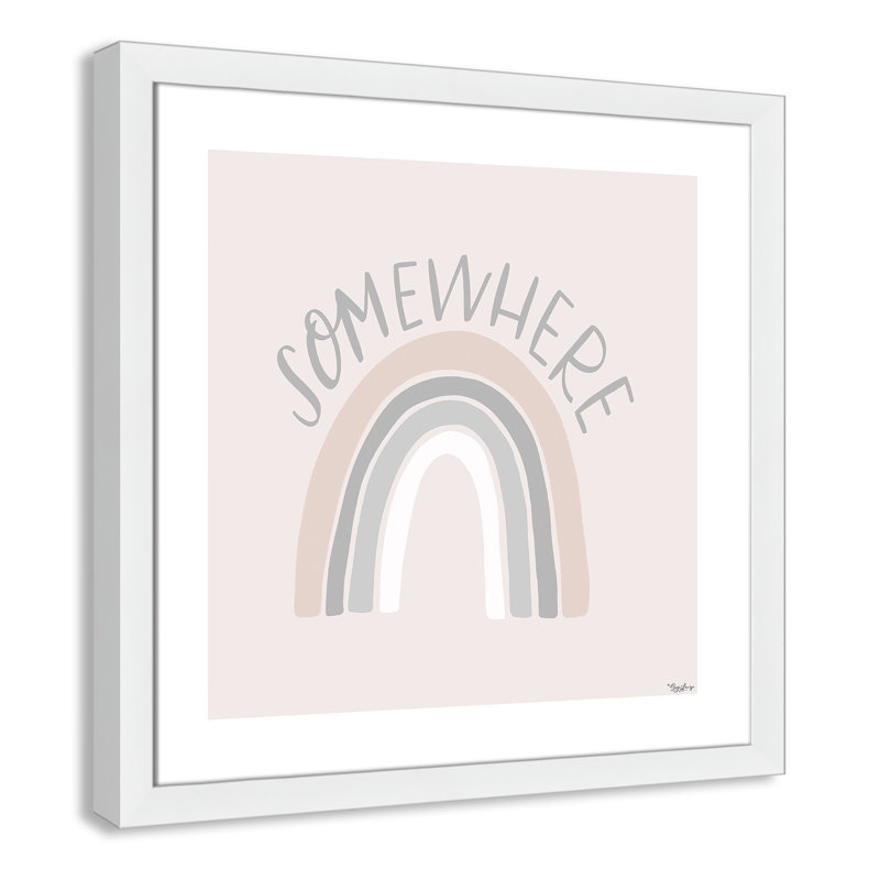 Décoration murale pour enfants quelque part, H 22,5 po x l 22,5 po x P 0,63 po, Cadre blanc