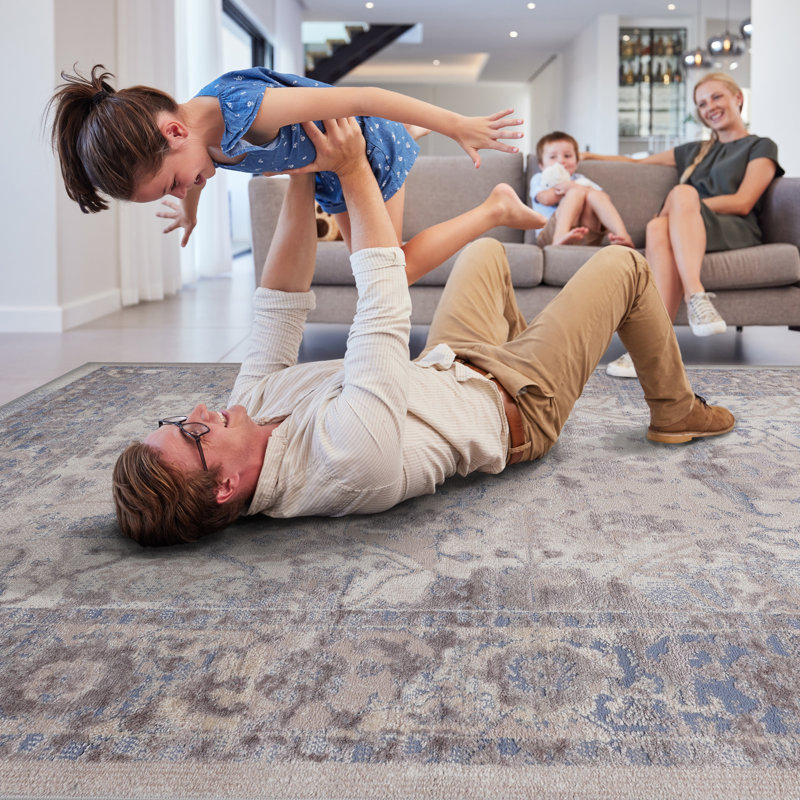 6X9 Brown/Beige Traditional Non-Shedding Area Rug For Living Room, Bedroom, Dining Room, Home Office - Stylish And Stain Resistant