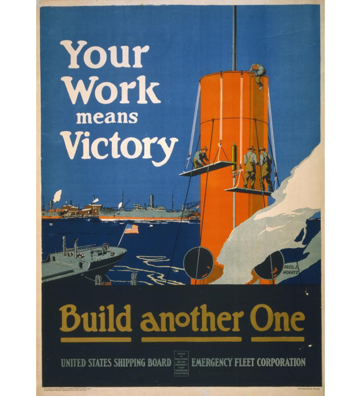 «Your Work Means Victory - Construire un autre» par Fred J. Hoertz - Art mural sur toile tendue avec châssis