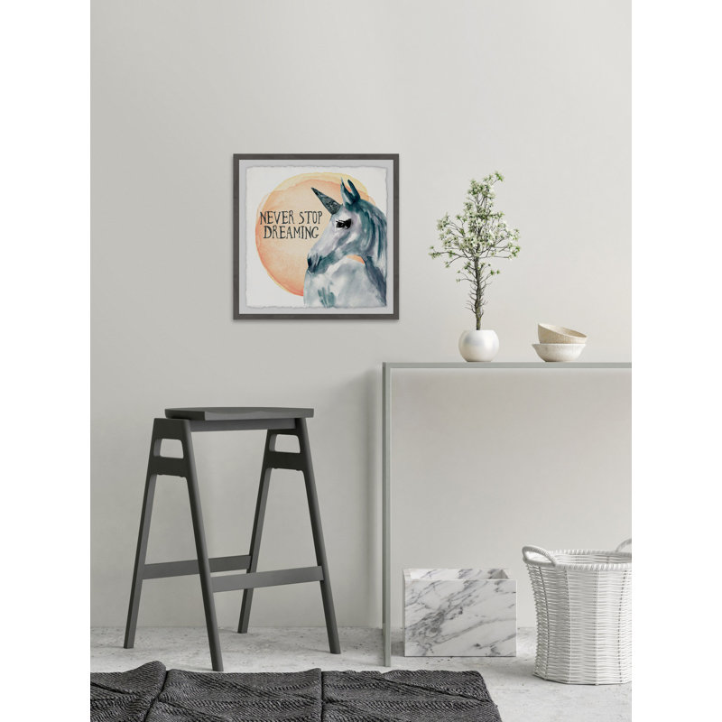 «Never Stop Dreaming», reproduction encadrée, H 24 po x l 24 po x P 1,5 po, Encadré gris