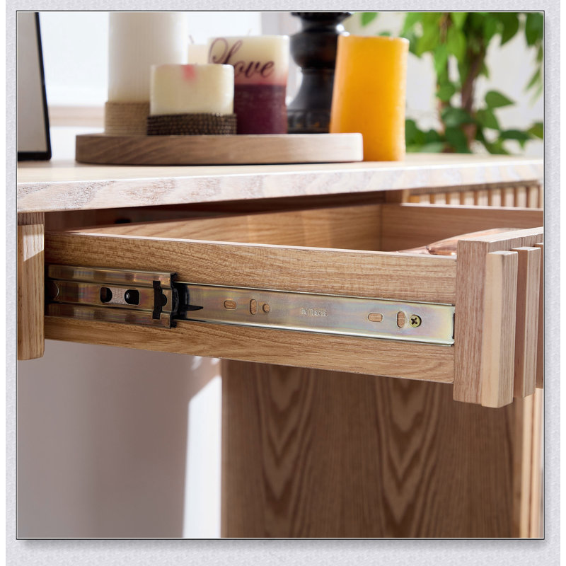 Console moderne de 59,05 po avec tiroir pour hall d'entrée avec conception à rayures verticales unique pour le vestibule du vestibule