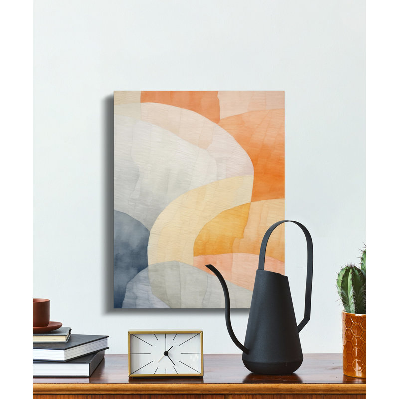 Abstract Canvas Wall Art, Modern Gallery Wrapped Print, Ready to Hang, Archival Quality, Geometric Shapes, Earth Tones
