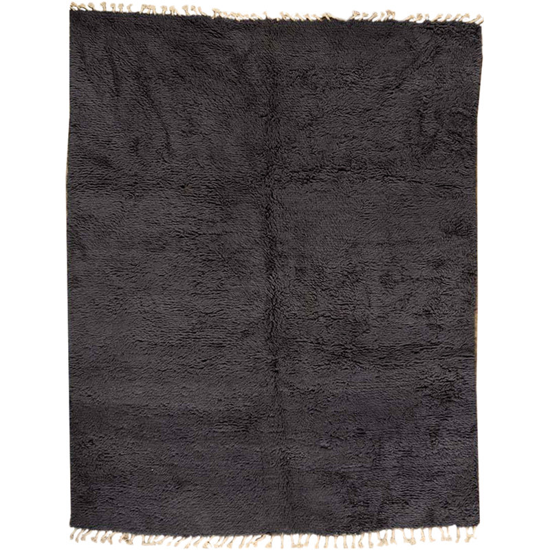 Tapis noir de haute qualité noué à la main