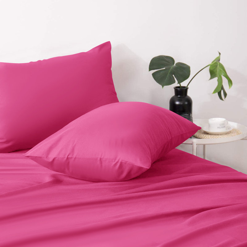 Jaramiah Super Soft Plain Microfiber PillowCase, Pink