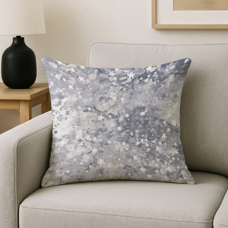 Coussin décoratif intérieur et extérieur Modern, Gris abstrait 267, Carré 20 po