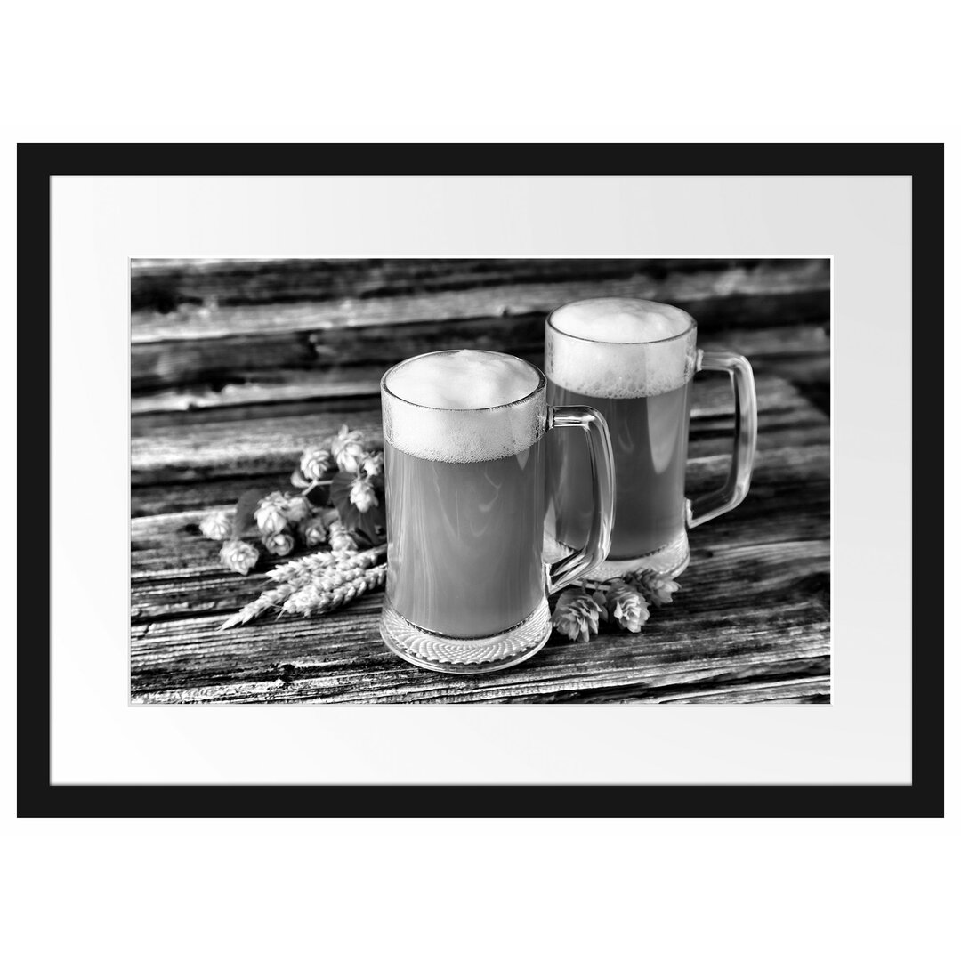 Gerahmtes Poster Bier Bierglas