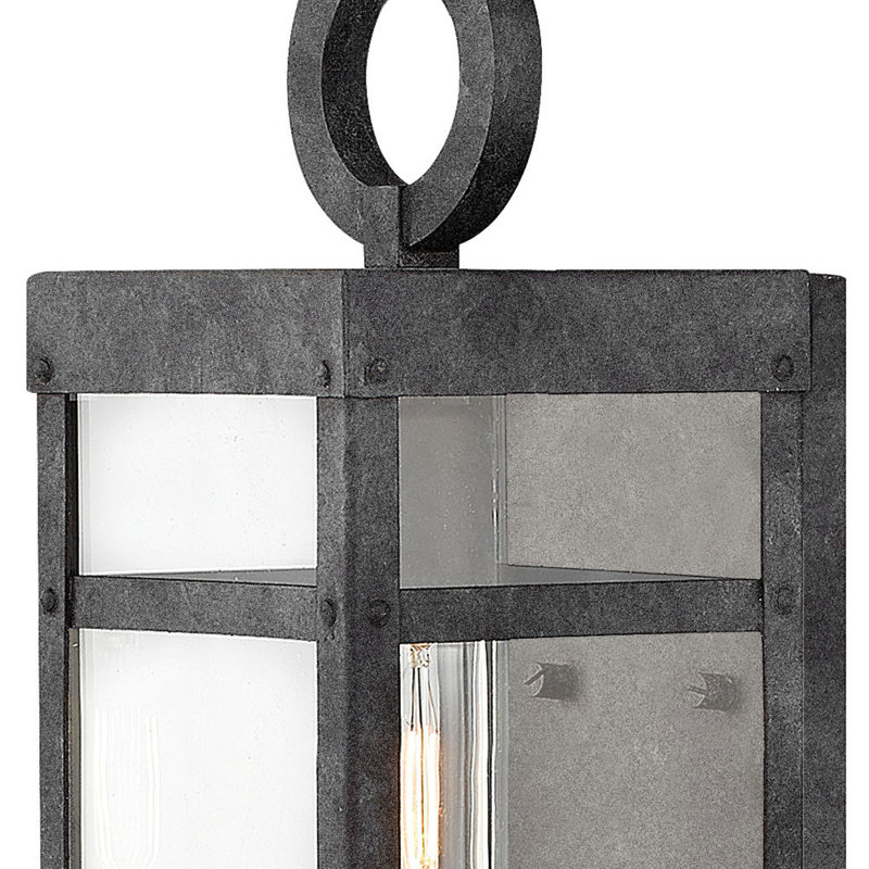 Porter Outdoor Wall Lantern, 13" H x 5.5" W x 6.5" D, Aged Zinc