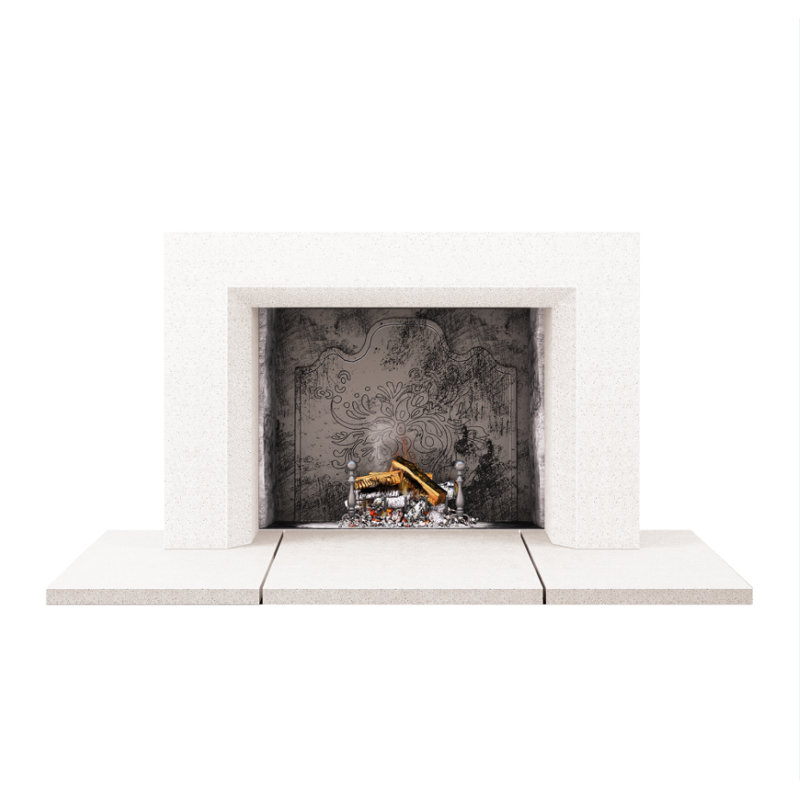 Miami Fireplace Surround, Acid Wash White
