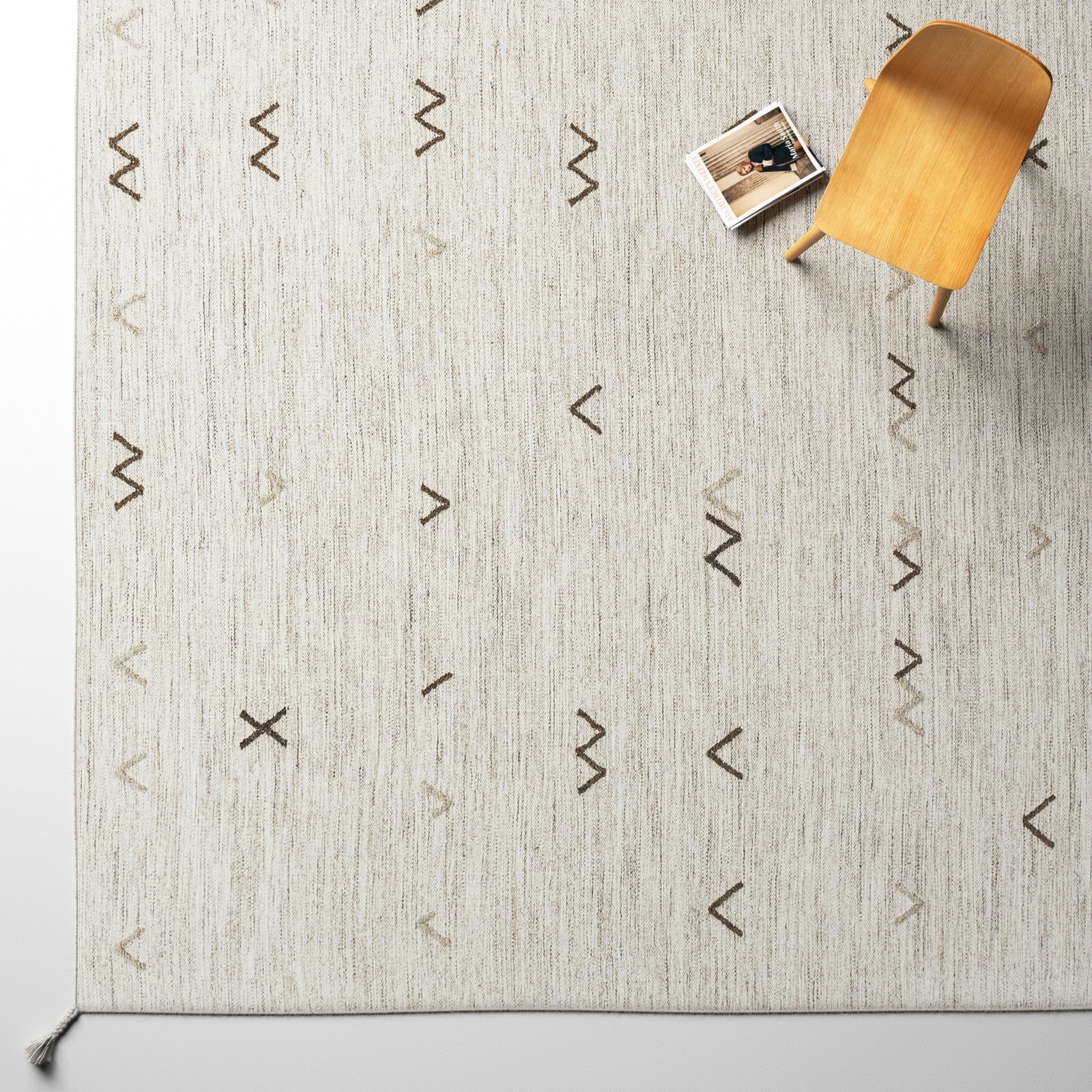 Bodie Light Gray Brown Hand-Woven Wool Rug, Rectangle 9' x 13'