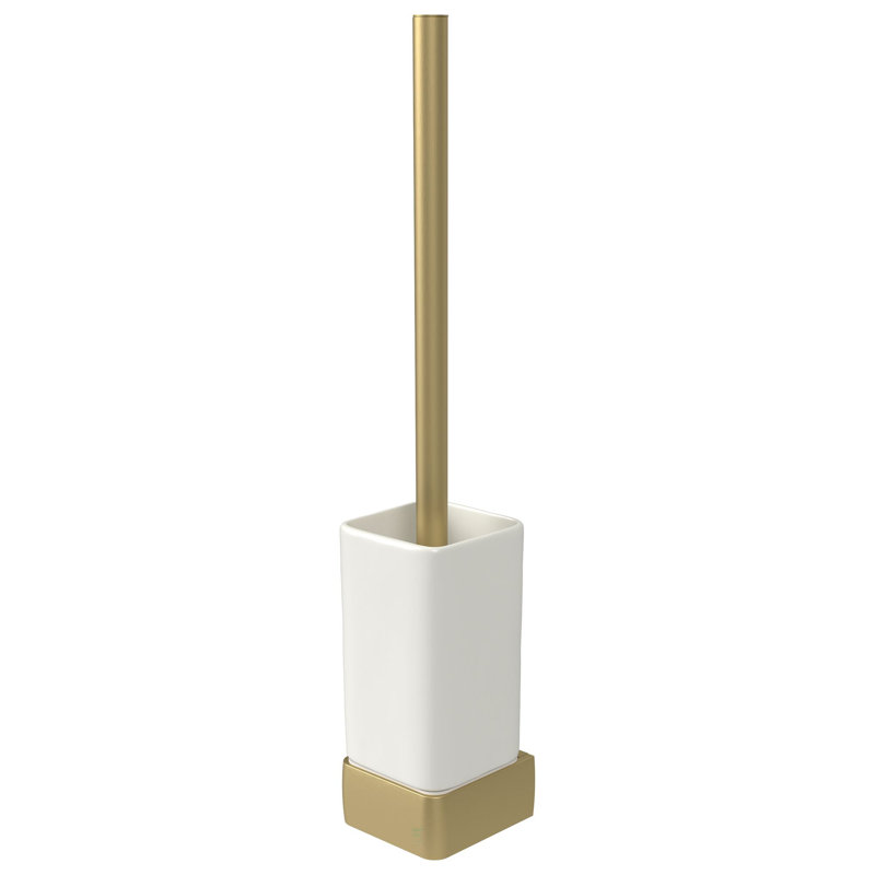 Aline Wall Mounted Toilet Brush and Holder, Brushed gold look