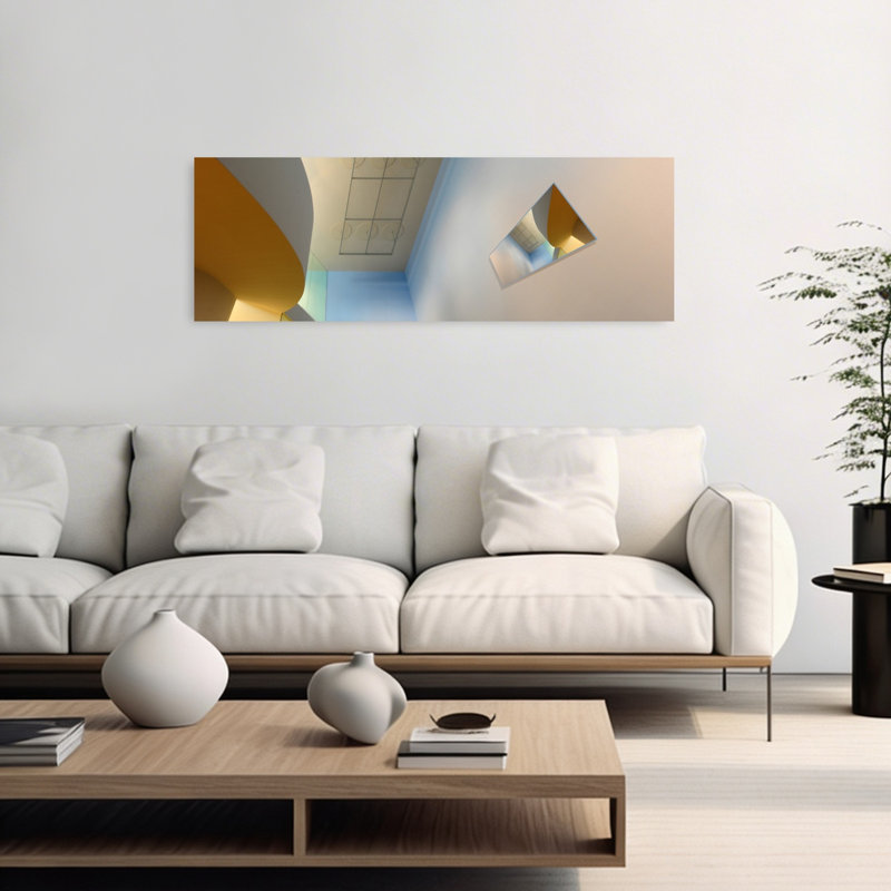 Abstrait, courbes intérieures abstraites, architecture contemporaine colorée, art mural, H 48 po x l 16 po
