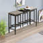 Table de salle à manger de cuisine moderne, table de pub, ensemble de table de salle à manger longue avec 3 tabourets, conception de tabouret suspendu pratique