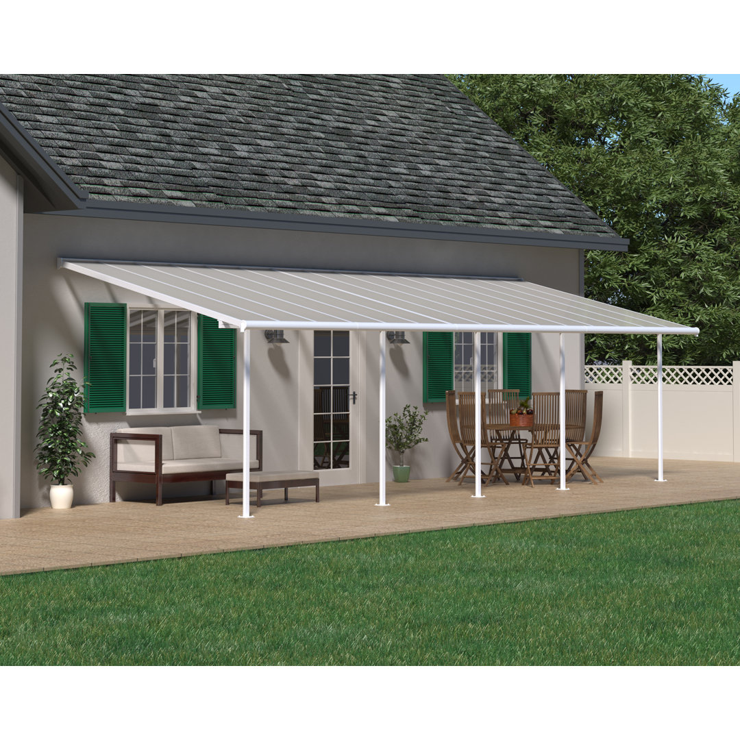 Canopia By Palram 295cm W x 924cm D Polycarbonate White Cover Retractable Patio Awning