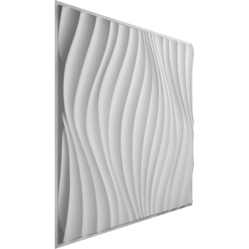 White 19 5/8"W x 19 5/8"H PVC 3D Wall Panel