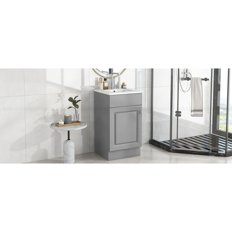 18" Bathroom Vanity with Sink, Gray