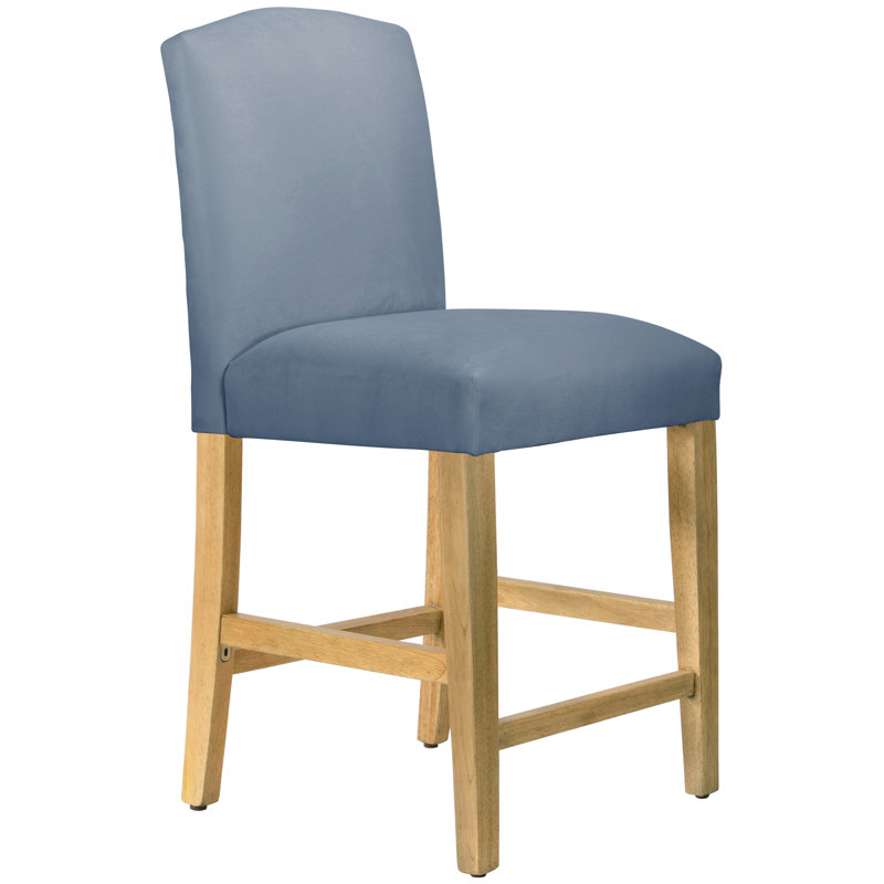 Tabouret de bar et de comptoir April, Tabouret de comptoir (siège d'une hauteur de 26 p, Velours océan classique