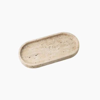 Travertin Stone Tray - Organisateur minimaliste pour parfums, bougies et bijoux