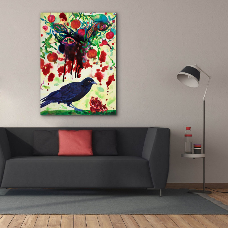 Corbeau par Carissa Luminess, H 54 po x l 40 po x P 1,5 po