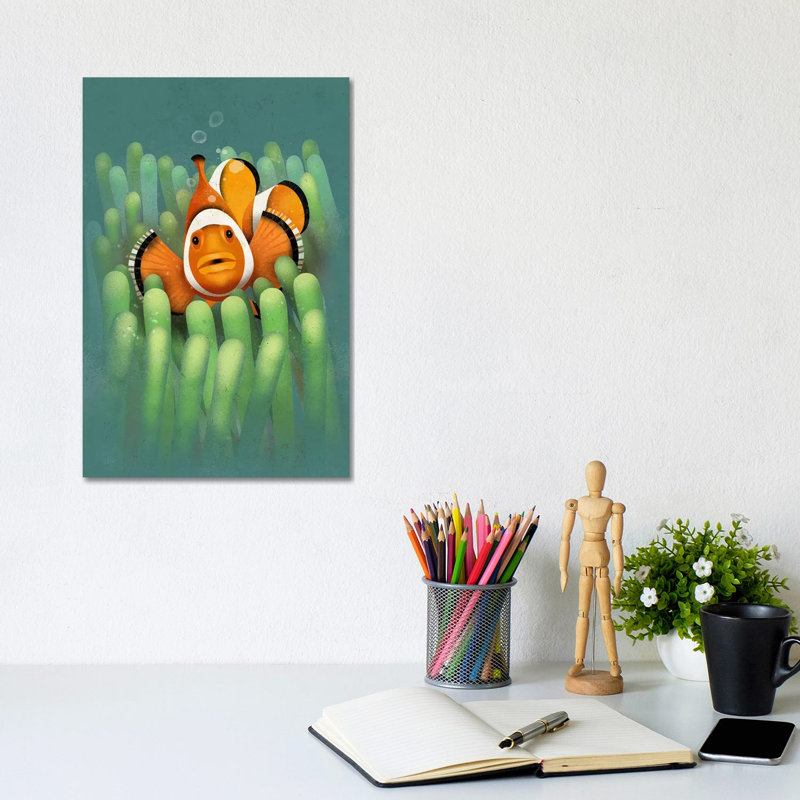 Clown Fish by Dieter Braun - Print on Canvas, 20.32 cm H x 30.48 cm W, Wrapped Canvas