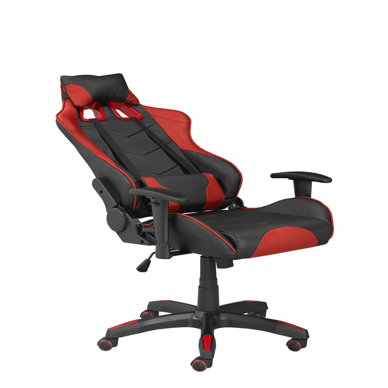 Fauteuil de jeu et de course pivotant Inbox Zero, Noir / rouge