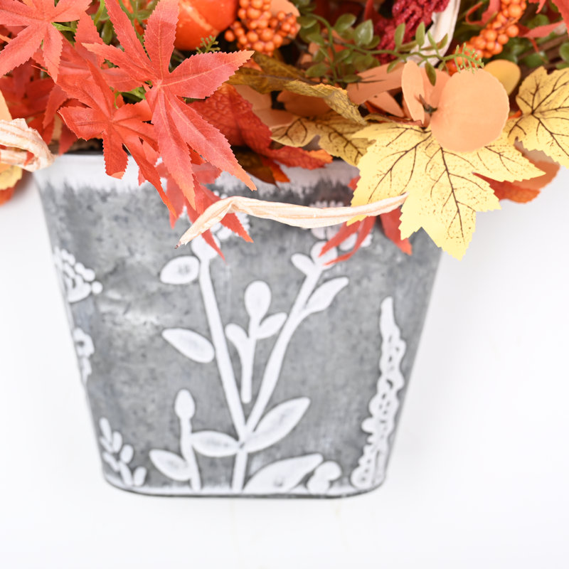 Arrangement floral assorti artificiel de l'Action de grâce artificielle en pot, Orange
