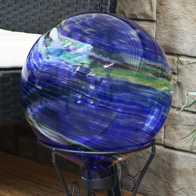 Newsome Artistic 10" Glass Outdoor Gazing Globe - Orange