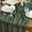 Sage Green Boho Gauze Wedding Cheesecloth Table Runner 300 cm | Seasonal Spring Bridal Fabric Kitchen Dining Holiday Table Decor for Home Party-135665546