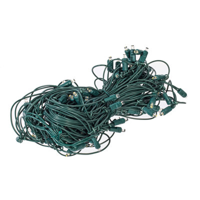  100 RGB-Warm White Wide Angle Single Mold End-Connecting Coaxial Non-Rectified LED 4' x 6' Net Light on 22AWG Green Wire