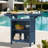 Outdoor Bar Table with Storage and Glass Holder in HDPE – Weather-Resistant Patio Bar Station-1021804682