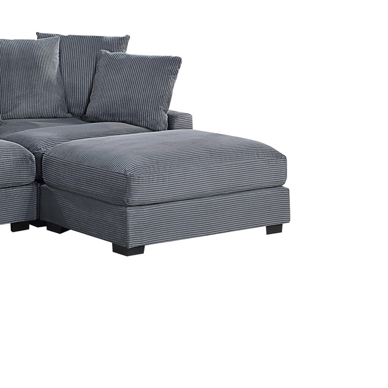 Repose-pieds confortable et moelleux avec des pieds robustes et un design polyvalent pour la détente, Gris foncé