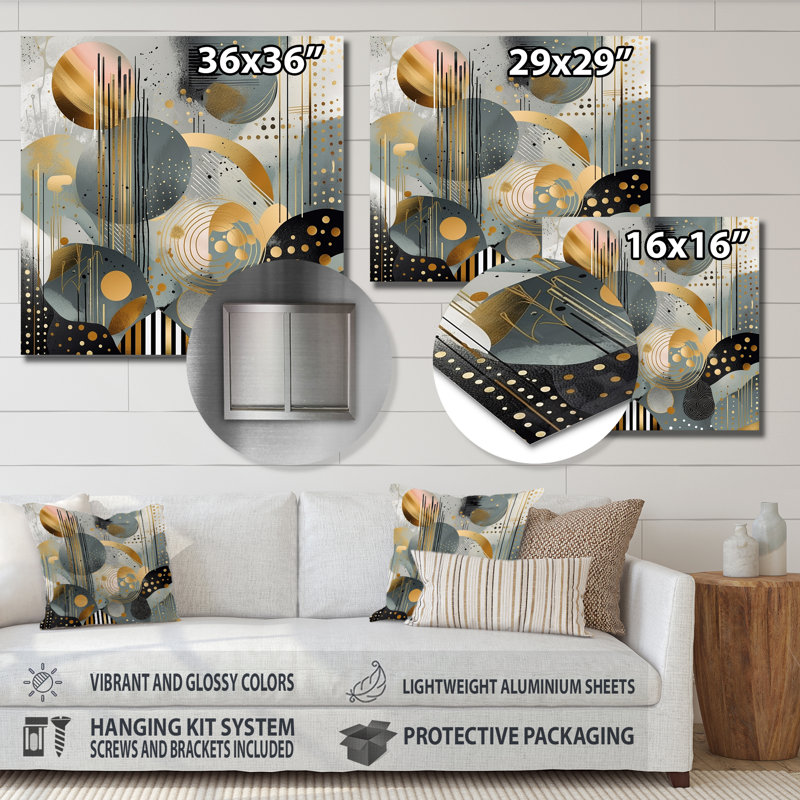 Kamyra Glam Abstract Wall Decor on Metal, 36" H x 36" W x 1" D
