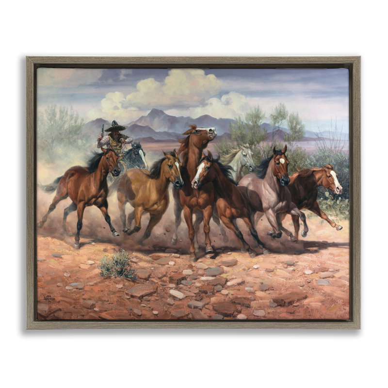 «Run For The Border Cowboy Brown», art mural sur toile flottante, design par Jack Sorenson, 17" H x 21" W