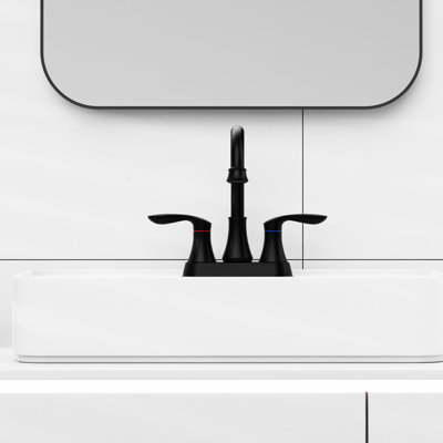 Robinet de salle de bain noir mat 6 pouces 2 pivotant à 360 degrés, plancher dissimulé, fonction imperméable à l'eau à arc élevé, ternissure, performance