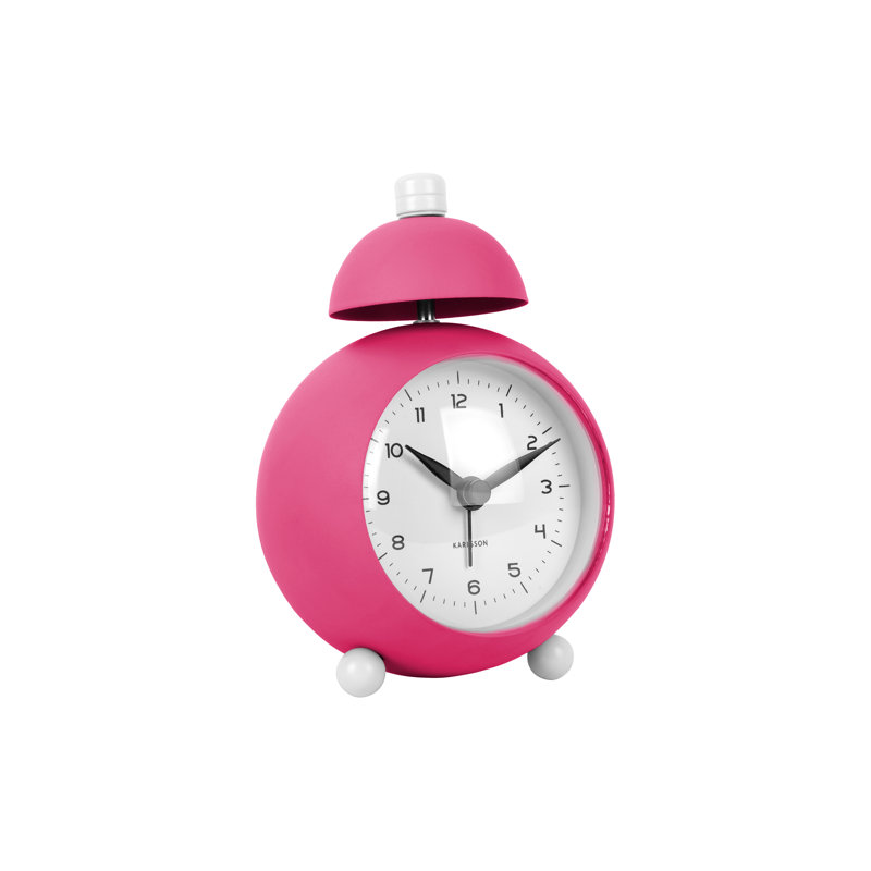 Iron Mechanical Alarm Tabletop Clock, Pink